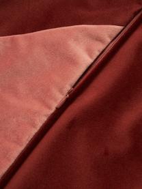 Funda de cojín de terciopelo Adea, 100% terciopelo de poliéster, Rojo, rosa, An 45 x L 45 cm