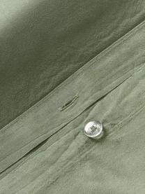 Taie d'oreiller en coton délavé Darlyn, 100 % coton
150 fils au pouce carré, qualité Standard

La literie en coton procure une agréable sensation de douceur sur la peau, absorbe bien l'humidité et convient aux personnes allergiques.

L'aspect robuste et irrégulier de stonewash provient d'un procédé de lavage spécial. Il rend également le tissu doux et souple au toucher, tout en lui procurant un aspect froissé naturel, ne nécessitant pas de repassage.

Le matériau est certifié STANDARD 100 OEKO-TEX®, 4265CIT, CITEVE., Vert olive, larg. 50 x long. 70 cm