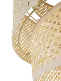 Design hanglamp Finja van bamboehout, Lampenkap: bamboe, Baldakijn: gepoedercoat metaal, Beige, Ø 50  x H 40 cm