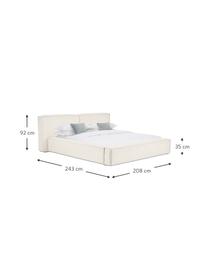 Letto imbottito Lennon, Rivestimento: 100% poliestere Il rivest, Struttura: legno di pino massiccio c, Piedini: legno certificato FSC, pl, Tessuto beige, Larg. 160 x Lung. 200 cm