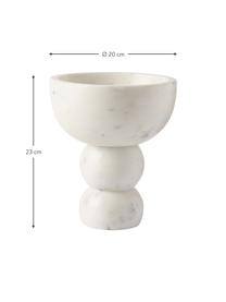 Ciotola piccola decorativa in marmo Levi, Marmo, Bianco marmorizzato, Ø 20 x Alt. 23 cm
