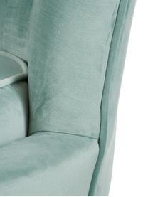 Sillón cóctel de terciopelo Oyster, Tapizado: terciopelo (poliéster) Al, Estructura: madera de eucalipto contr, Patas: metal galvanizado, Terciopelo turquesa, An 81 x F 78 cm