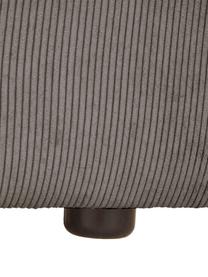 Fauteuil Lennon in bruin van ribfluweel, Bekleding: corduroy (92% polyester, , Frame: massief grenenhout, FSC-g, Poten: kunststof De poten bevind, Corduroy bruin, B 130 x H 101 cm