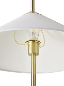 Stehlampe Vica mit Marmorfuß, Lampenschirm: Leinen (100 % Polyester), Lampenfuß: Metall, pulverbeschichtet, Weiß, Goldfarben, Ø 50 x H 160 cm