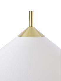 Vloerlamp Vica met marmeren voet, Lampenkap: linnen (100% polyester), Lampvoet: gepoedercoat metaal, Wit, goudkleurig, Ø 50 x H 160 cm
