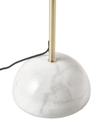 Lampada da terra con base in marmo Vica, Paralume: lino (100 % poliestere), Base della lampada: metallo verniciato a polv, Bianco, dorato, Ø 50 x Alt. 160 cm