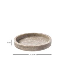 Rundes Deko-Marmor-Tablett Venice in Braun, Marmor, Braun, Ø 25 cm