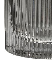 Glas-Vase Lija mit geriffelter Oberfläche in Grau, Glas, Grau, transparent, Ø 14 x H 30 cm