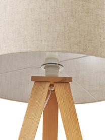Lampa podłogowa trójnóg z litego drewna w stylu scandi Jake, Odcienie kremowego, jasny brązowy, Ø 60 x W 150 cm