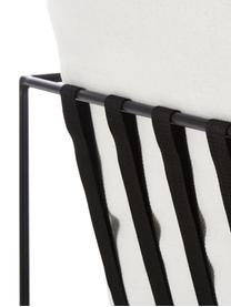 Fotel tapicerowany z metalowym stelażem Wayne, Tapicerka: 97% poliester, 3% len Tap, Biała tkanina, S 69 x G 74 cm