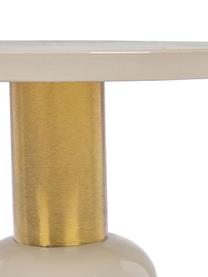 Mesa auxiliar Nalima, Tablero: acero esmaltado, Estructura: acero esmaltado y parcial, Blanco, latón, Ø 50 x Al 50 cm