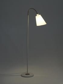 Leeslamp Ljusdal met goudkleurige decoratie, Lampenkap: polyester, Lampvoet: gecoat metaal, Decoratie: gecoat metaal, Wit, messingkleurig, B 52 cm x H 140 cm
