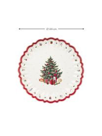 Porzellan-Servierschale Delight, Ø 44 cm, Premium Porzellan, Weiß, Rot, gemustert, Ø 44 cm