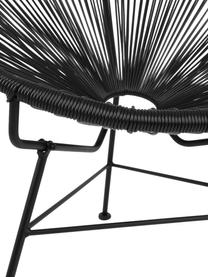 Loungesessel Bahia aus Kunststoff-Geflecht, Sitzfläche: Kunststoff, Gestell: Metall, pulverbeschichtet, Schwarz, B 81 x T 73 cm