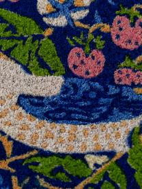 Deurmat Strawberry Thief, Kokosvezels, Blauw, multicolour, B 45 x L 75 cm