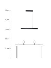 Grande suspension LED aspect marbre Pierce, Noir, marbré, larg. 90 x haut. 10 cm