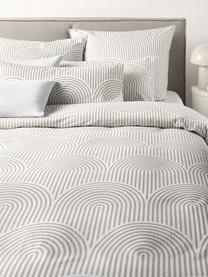 Funda nórdica de algodón Arcs, Beige, blanco, Cama 90 cm (155 x 220 cm)