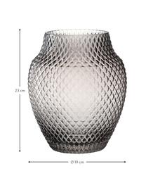 Vaso in vetro grigio fatto a mano Poesia, Vetro, Grigio, Ø 19 x Alt. 23 cm
