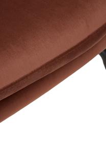 Samt-Ohrensessel Wing in Braun mit Metall-Füßen, Bezug: Samt (Polyester) Der Bezu, Gestell: Metall, galvanisiert, Samt Braun, B 75 x T 85 cm