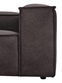 Sofá rinconera modular de cuero reciclado Lennon, Tapizado: cuero reciclado (70% cuer, Estructura: madera de pino maciza, ma, Patas: plástico Las patas están , Cuero marrón grisaceo, An 238 x F 180 cm, chaise longue izquierda