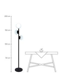 Lampada da terra da esterno dimmerabile con presa Globy, Paralume: polietilene, Base della lampada: alluminio rivestito, Nero, bianco, Ø 42 x Alt. 175 cm