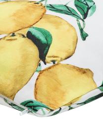 Katoenen kussenhoes Citrus met citroenen, 100% katoen, Geel, groen, wit, B 40 x L 40 cm