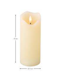LED-Kerzen Bona aus Wachs, 2 Stück, Wachs, Cremeweiß, Ø 7 cm, H 17 cm