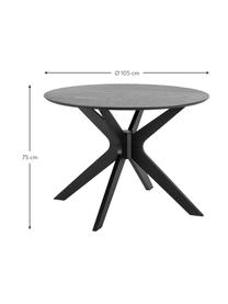 Kulatý jídelní stůl Duncan, Ø 105 cm, Černá, Ø 105 cm, V 75 cm