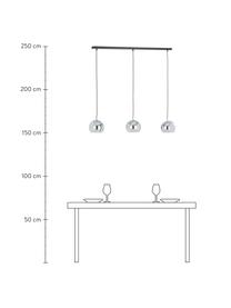 Väčšia guľatá závesná lampa Ball, Chrómová, vysoký lesk, matná čierna, Š 100 x V 18 cm