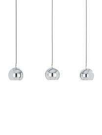 Väčšia guľatá závesná lampa Ball, Chrómová, vysoký lesk, matná čierna, Š 100 x V 18 cm