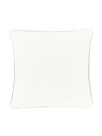 Federa arredo strutturata color bianco crema Indi, 100% cotone, Bianco latteo, Larg. 45 x Lung. 45 cm