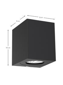 Aplique LED para exterior Canto Kubi, Lámpara: aluminio recubierto, Negro, An 9 x Al 10 cm