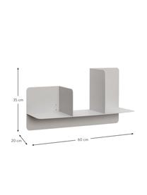 Metall-Wandregal Fold in Grau, Metall, beschichtet, Grau, matt, B 60 x H 35 cm