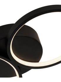 Grand plafonnier LED moderne intensité variable Cirque, Noir, larg. 98 x haut. 6 cm