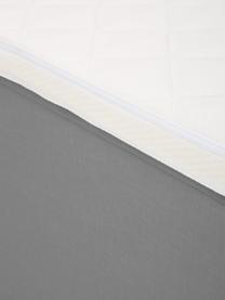 Premium Boxspringbett Violet, Matratze: 5-Zonen-Taschenfederkern, Füße: Massives Birkenholz, lack, Webstoff Dunkelgrau, B 140 x L 200 cm, Härtegrad H2