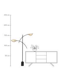 Stehlampe Freja aus Wiener Geflecht, Schwarz, Rattan, B 100 x H 160 cm