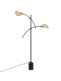 Stojací lampa z vídeňské pleteniny Freja, Černá, světle hnědá, Š 100 cm, V 160 cm
