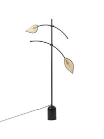 Lampa podłogowa z plecionki wiedeńskiej Freja, Czarny, jasny brązowy, S 100 x W 160 cm
