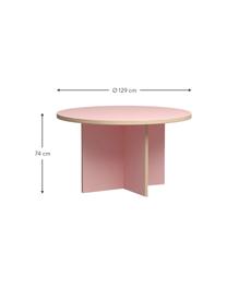Runder Esstisch Cirkel, Ø 129 cm, Tischplatte: Eurolight, Mitteldichte H, Gestell: Eurolight, Mitteldichte H, Rosa, Ø 129 x H 74 cm