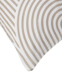 Poszewka na poduszkę z bawełny Arcs, Beżowy, biały, S 40 x D 80 cm