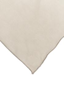Mantel de lino con ribete Kennedy, 100% lino lavado con certificado European Flax, Beige, An 140 x L 250 cm