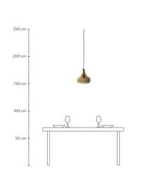 Kleine hanglamp Yuser van gekleurd glas, Lampenkap: glas, Decoratie: gecoat metaal, Bruin, transparant, Ø 26  x H 23 cm