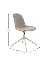 Krzesło biurowe bouclé Albert, Tapicerka: 100% poliester, Stelaż: aluminium powlekane, Taupe bouclé, S 45 x G 52 cm