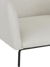 Židle s područkami Isla, Krémově bílá, černá, Š 58 cm, H 62 cm