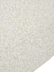 Fotel bouclé z drewna dębowego Becky, Tapicerka: 54% poliester, 46% akryl , Stelaż: lite drewno dębowe, Beżowy bouclé, czarny, S 73 x W 71 cm