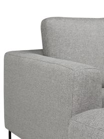 Hoekbank Cucita (4-zits) met metalen poten, Bekleding: geweven stof (100% polyes, Frame: massief grenenhout, FSC-g, Poten: gelakt metaal, Geweven stof lichtgrijs, B 302 x D 163 cm, hoekdeel rechts