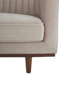 Samt-Sofa Dante (3-Sitzer) mit Holz-Füßen, Bezug: Polyestersamt, Gestell: Kautschukbaumholz, klarla, Samt Beige, B 210 x T 87 cm
