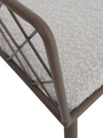 Chaise à accoudoirs avec coussin en bouclé Heidie, 2 pièces, Tissu blanc, taupe, larg. 53 x prof. 56 cm