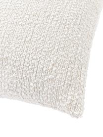 Funda de cojín grande en tejido bouclé Bellamie, Bouclé (95% poliéster, 5% poliacrílico), Blanco crema, An 60 x L 60 cm