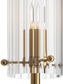 Wandlamp Arco met geribbeld oppervlak, Goudkleurig, transparant, B 25 x H 38 cm